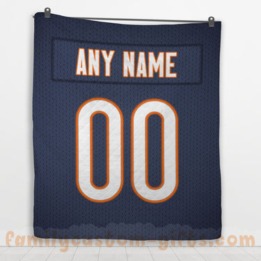 Custom Premium Quilt Blanket Chicago Jersey American Football Personalized Quilt Gifts for Her & Him